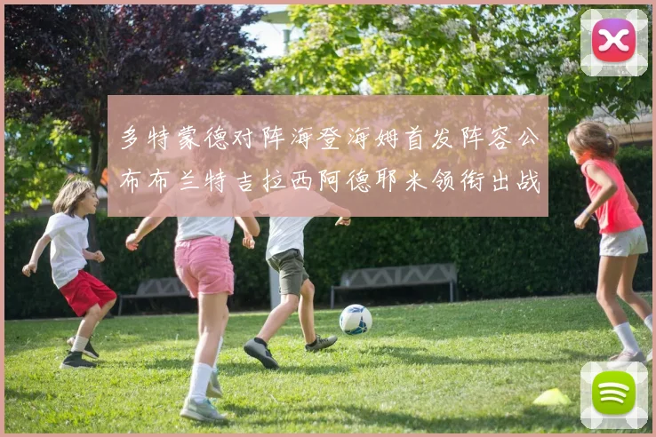 多特蒙德对阵海登海姆首发阵容公布布兰特吉拉西阿德耶米领衔出战